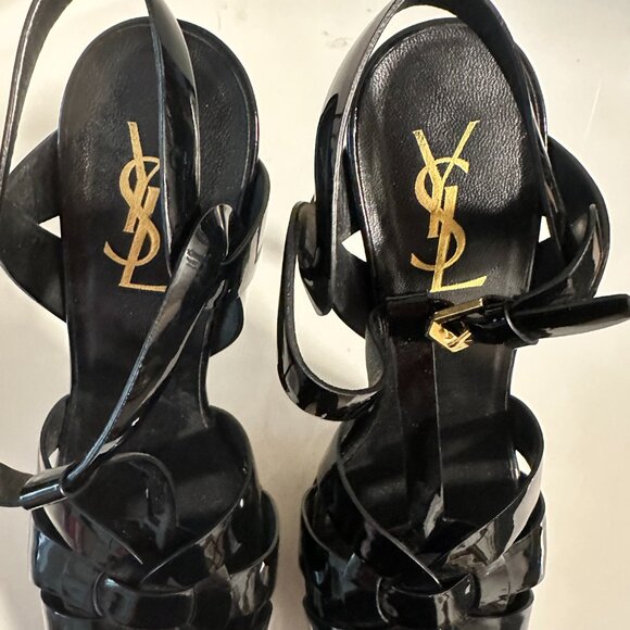 YSL Very Tall Chrome Black Heels - Picture 3 of 5